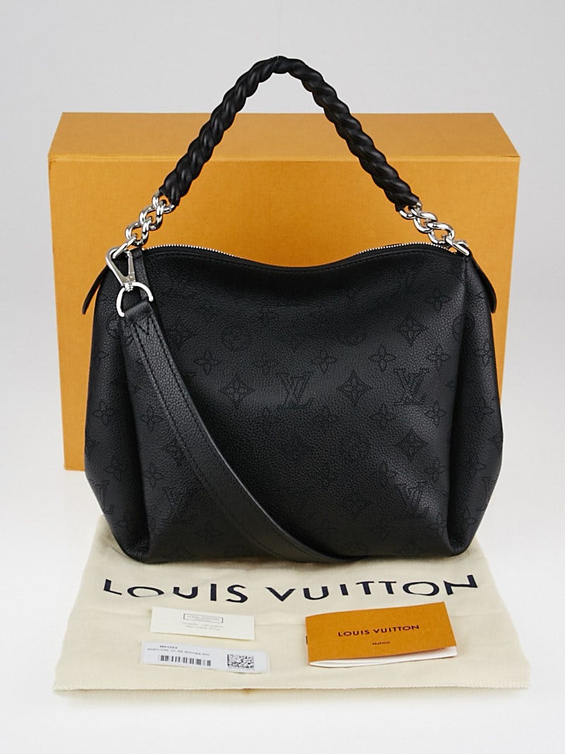 Louis Vuitton Tote Babylone Chain Monogram Mahina BB Noir Black in