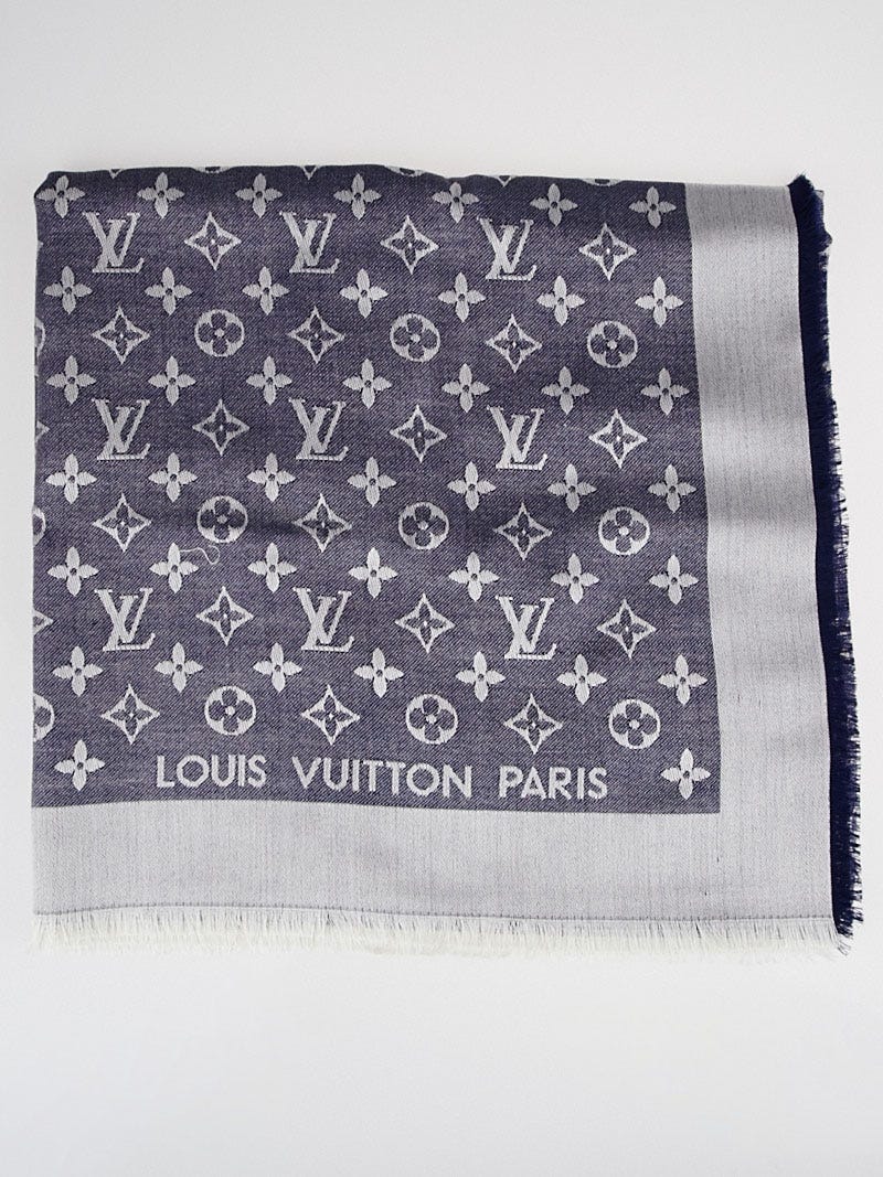 Louis Vuitton Monogram Gradient Scarf Navy Blue
