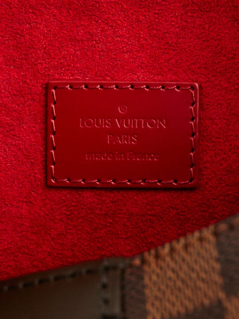 Louis Vuitton Damier Ebene Canvas & Cherry Leather Caissa Hobo, myGemma