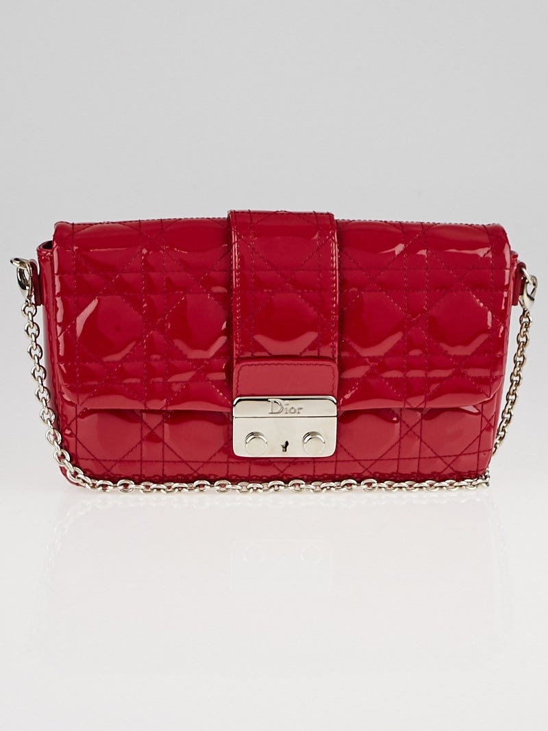 Small Lady Dior Bag Cherry Red Patent Cannage Calfskin | DIOR