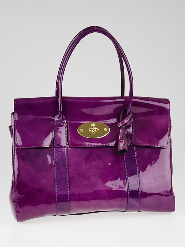 Mulberry Violet Patent Leather Bayswater Bag
