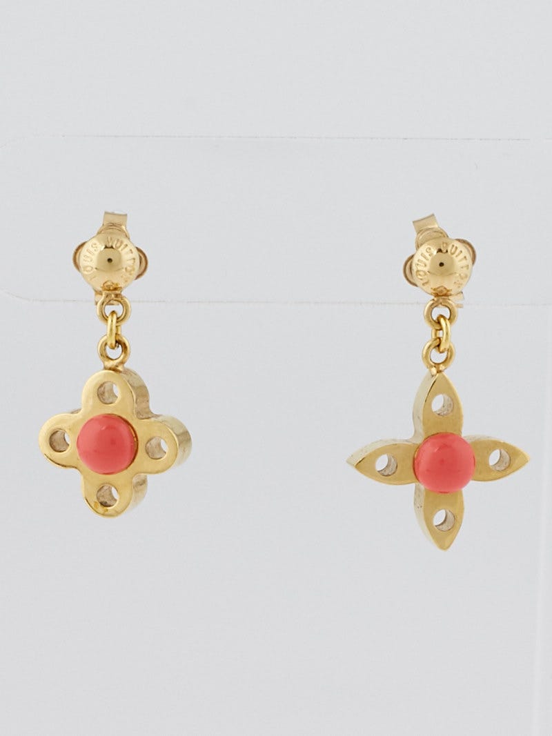 Louis Vuitton Goldtone Metal Coral Sweet Monogram Charms Set of Three  Earrings - Yoogi's Closet