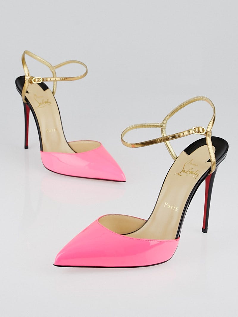 Christian Louboutin Shocking Pink Patent Leather Rivierina 100