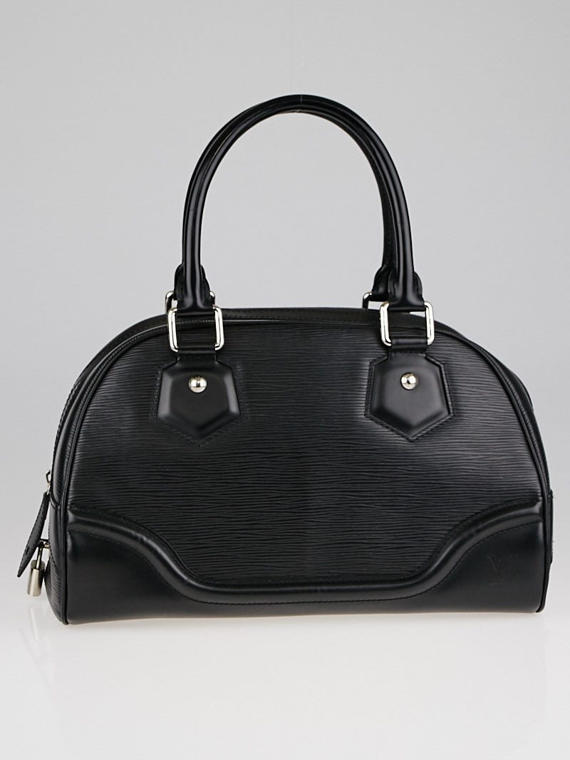 Authentic Louis Vuitton Black Epi Leather Bowling Montaigne PM Bag