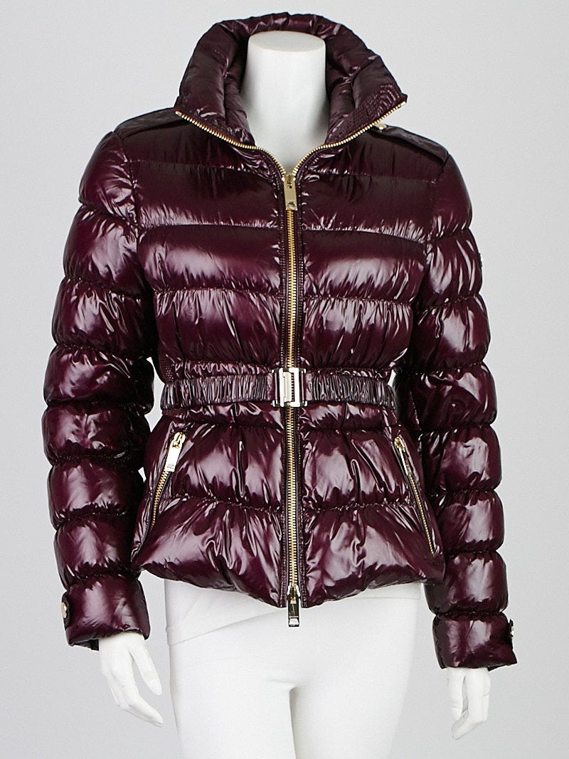 Burberry London Purple Down Quilted Puffer Jacket Size L - Yoogi's