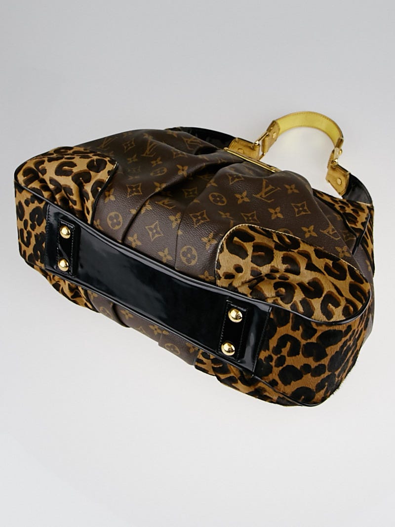Louis Vuitton Monogram Canvas/Karung and Leopard Print Calfhair Limited Edition Polly Bag