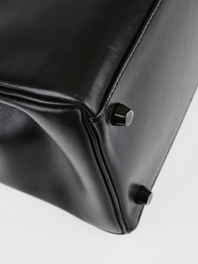 Hermes 35cm Black Box Leather Black Hardware SO Black Birkin Bag - Yoogi's  Closet