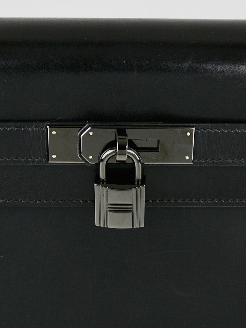HERMÈS, SO BLACK RETOURNE KELLY 35CM OF BOX LEATHER WITH BLACK PVD  HARDWARE, Handbags & Accessories, 2020