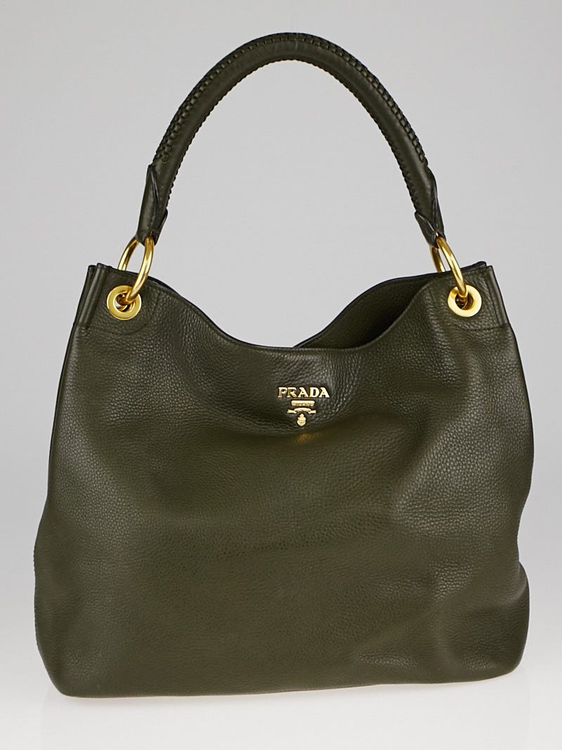 Prada large daino leather best sale hobo bag