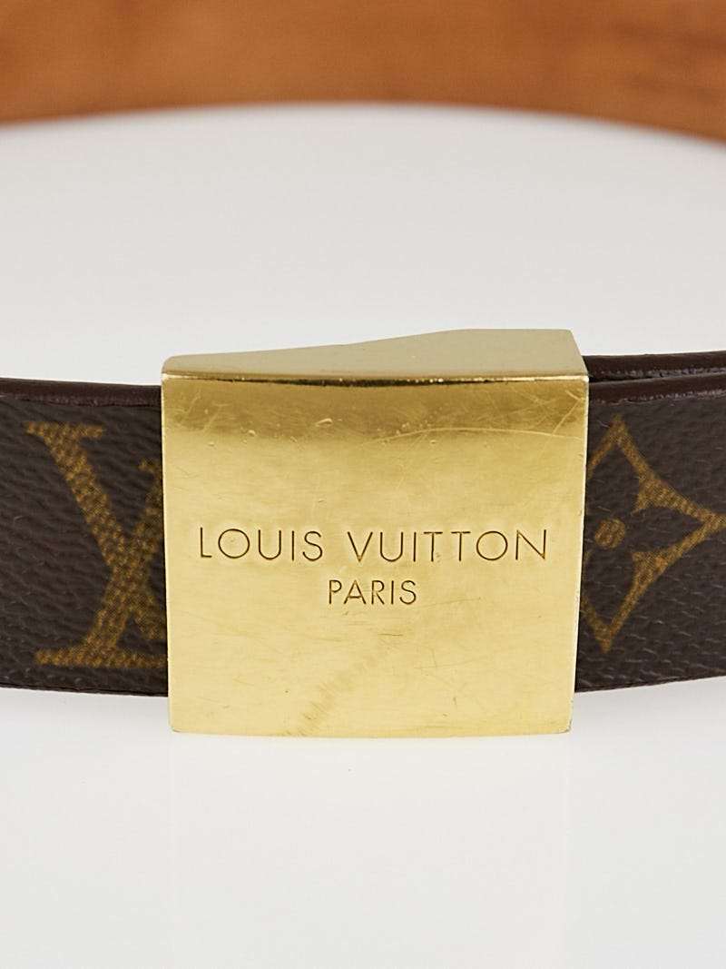 Louis Vuitton Monogram Coated Canvas LV Frame Belt Size 95/38 - Yoogi's  Closet
