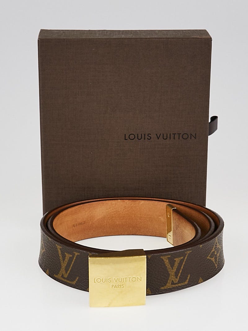 Louis Vuitton Monogram Coated Canvas LV Frame Belt Size 95/38 - Yoogi's  Closet