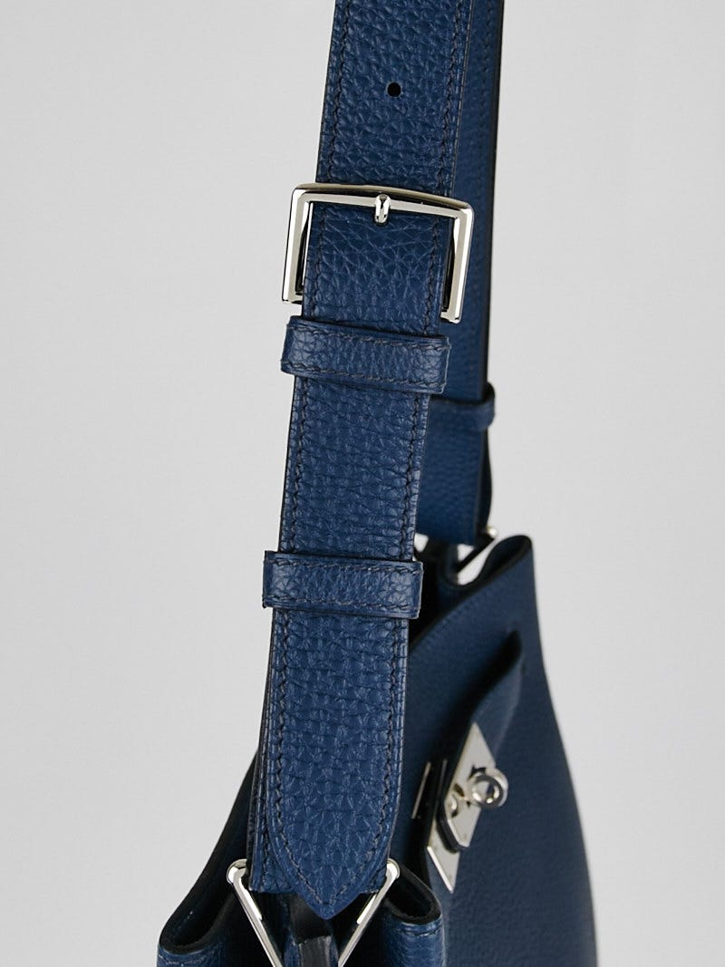 Hermes 22cm Blue de Prusse Togo Leather Palladium Plated So Kelly