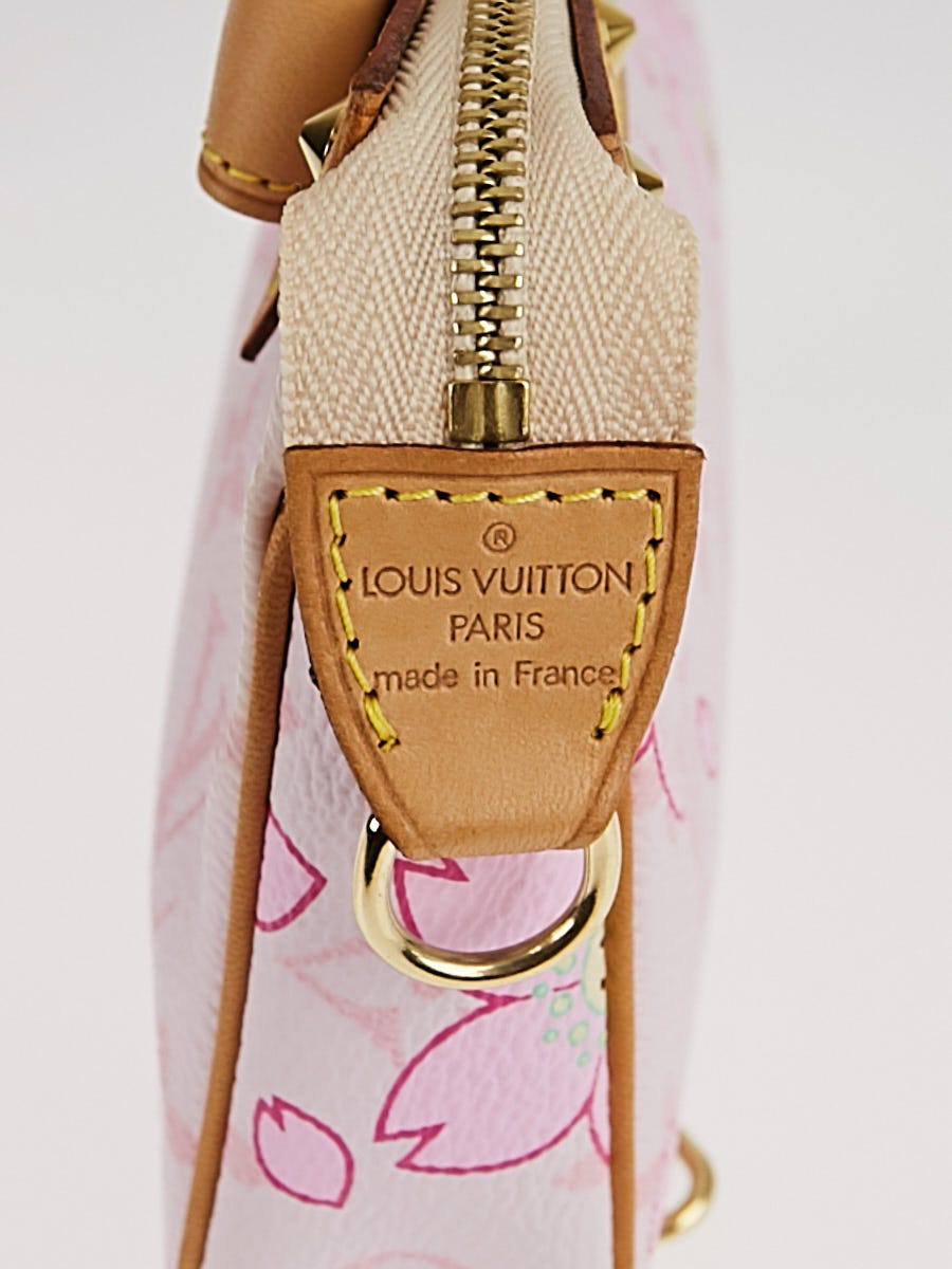 Louis Vuitton Limited Edition Pink Cherry Blossom Monogram Canvas  Accessories Pochette Bag - Yoogi's Closet