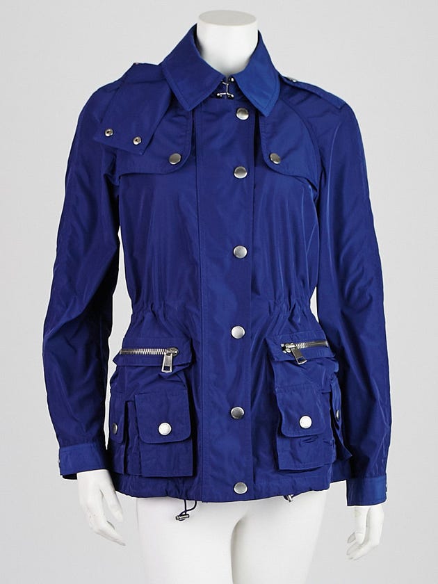 Burberry Blue Polyester Rain Coat Size 6