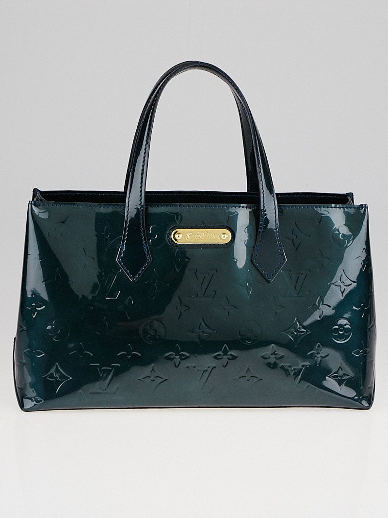 Louis Vuitton - Authenticated Wilshire Handbag - Patent Leather Navy for Women, Very Good Condition