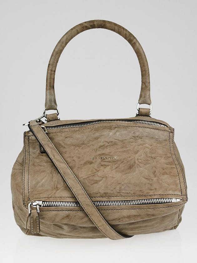 Givenchy Charcoal Wrinkled Sheepskin Leather Small Pandora Bag