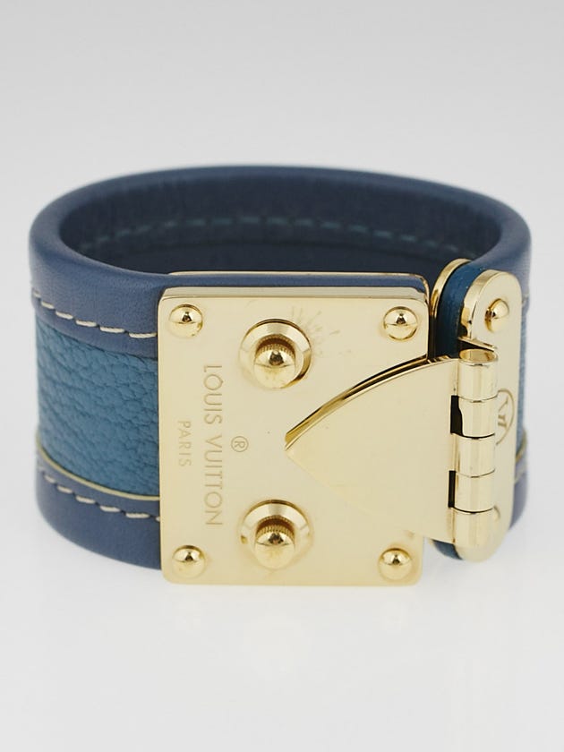Louis Vuitton Blue Suhali Leather Koala Bracelet