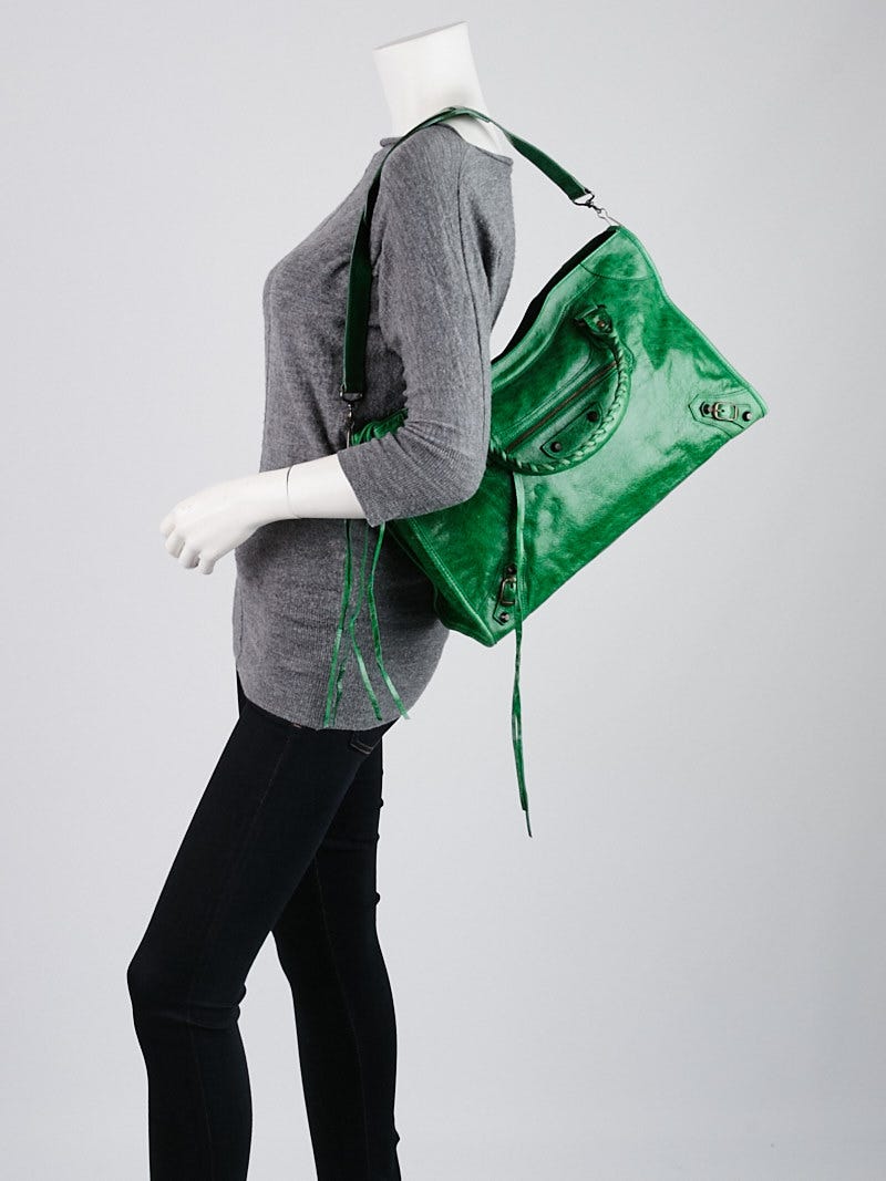 Balenciaga Vert Gazon Chevre Leather Motorcycle City Bag | Yoogi's