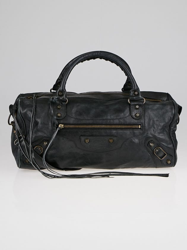 Balenciaga Black Lambskin Leather Twiggy Bag