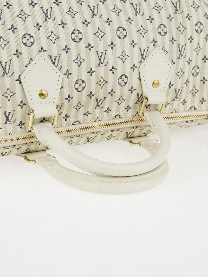 Louis Vuitton White Mini Lin Croisette Speedy 30 Grey Leather Cotton  Pony-style calfskin Cloth ref.408538 - Joli Closet