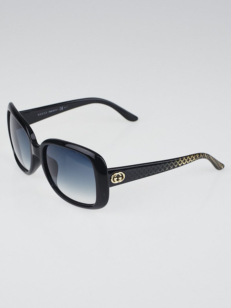 Gucci, black gradient, frame tint square sunglasses Gucci Black Gradient Frame Gradient Tint Square Sunglasses  main image 2