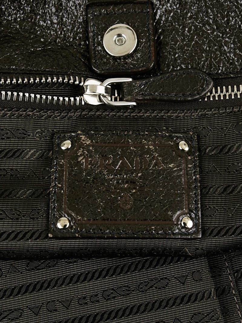 Prada Black Cervo Lux Leather Chain Strap Large Tote Bag BR3798 - Yoogi's  Closet