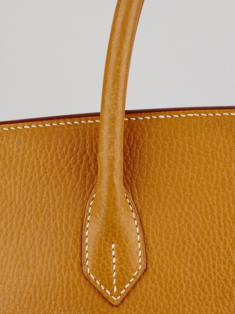 Hermes 40cm Natural Ardennes Leather Palladium Plated Birkin Bag