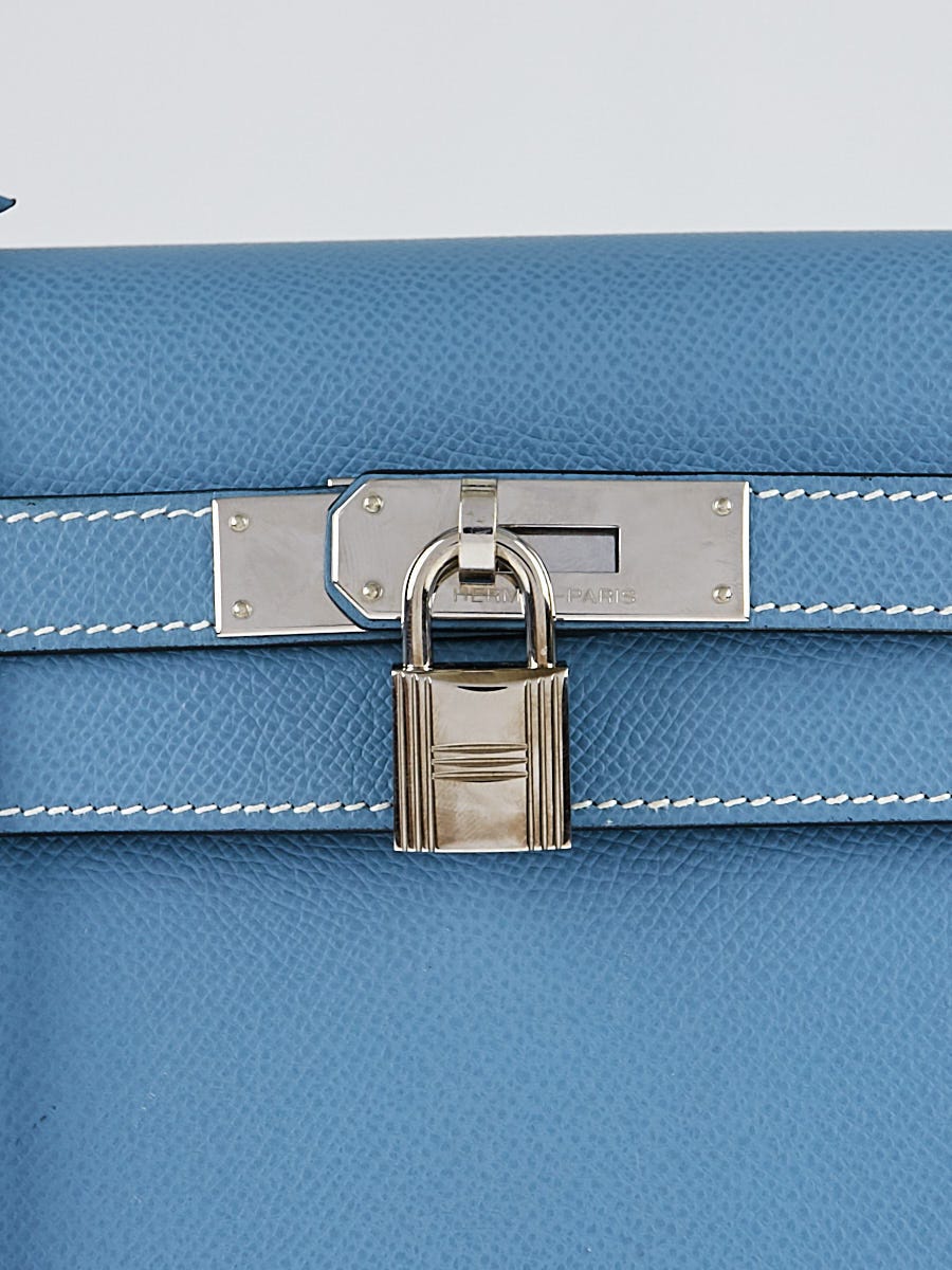 Hermes Kelly 25cm Sellier Epsom Bleu Brighton Blue Palladium Hardware Shoulder Bag DOLSXZXDE 144020004806