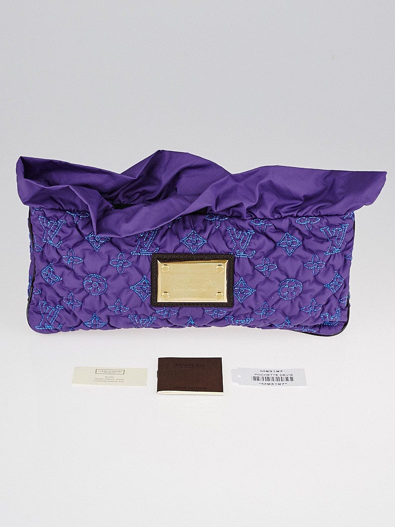 Louis Vuitton, Bags, Louis Vuitton Purple Monogram Satin Clutch