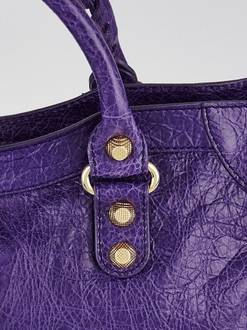 ル 年末のプロモーション Balenciaga Dark City Gold 12 Giant Leather Lambskin Violet 特撮