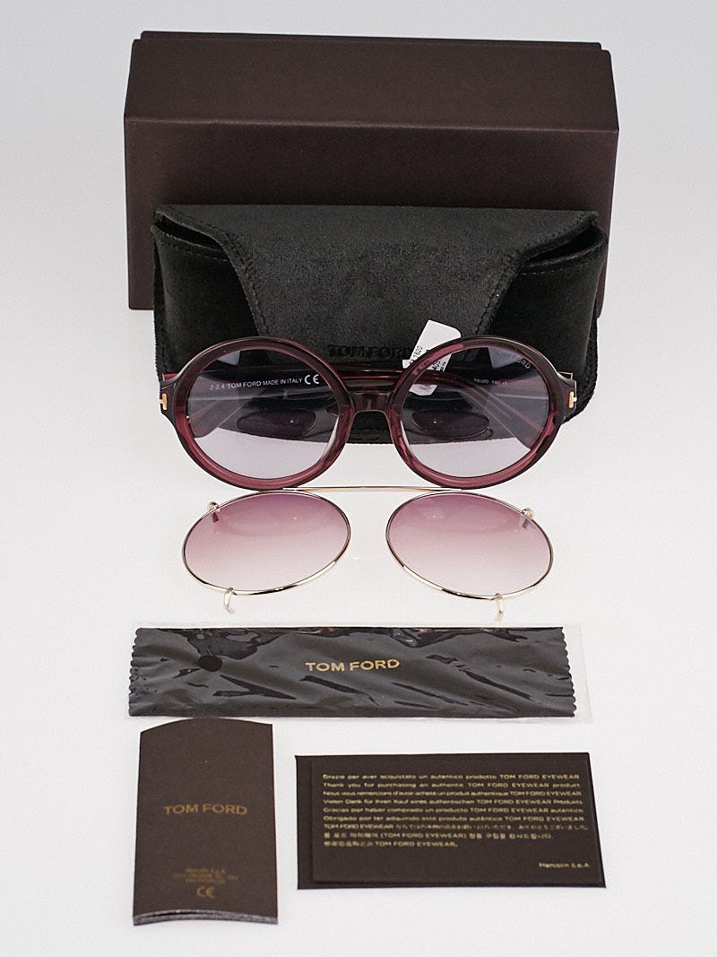 Tom Ford Purple Frame Juliet Sunglasses TF369 | Yoogi display picture 2