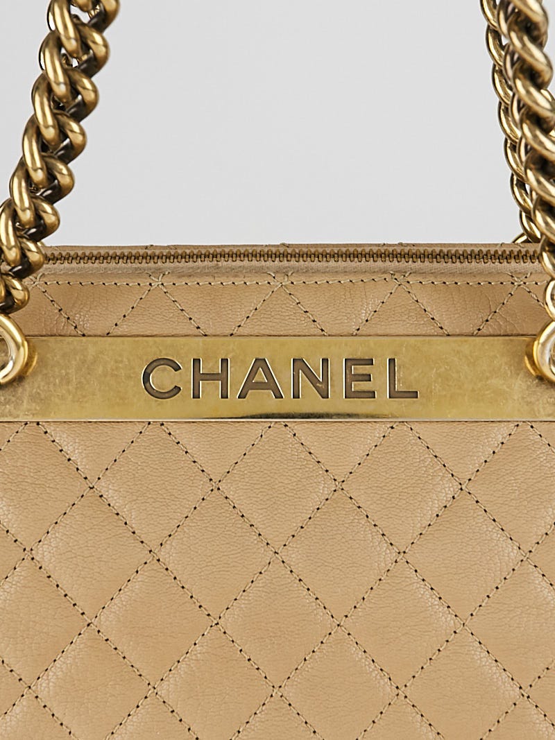Chanel Tan Quilted Leather Rita Dome Bag | Yoogi's Closet
