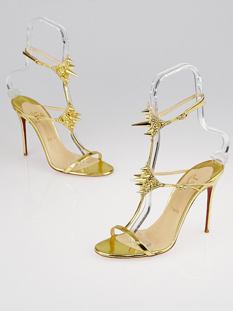 Louboutin on sale gold sandals