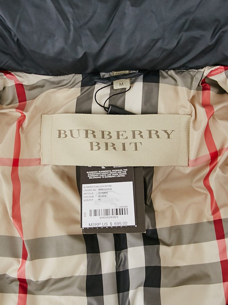 Burberry Brit Black Quilted Polyester Mareton Down Jacket