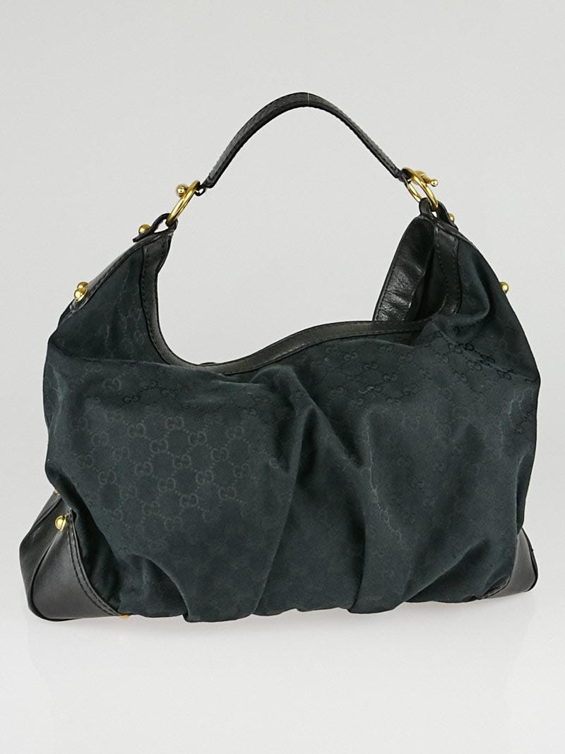 Gucci Black GG Canvas Large Jockey Hobo Bag | Yoogi's Closet