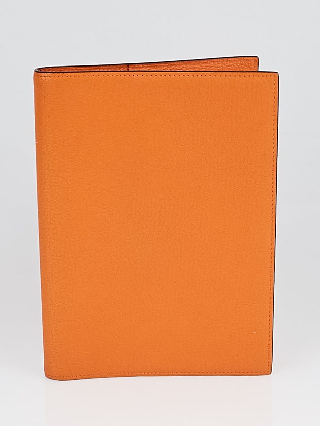 Hermes Orange Chevre Mysore Leather Agenda/Notebook Cover