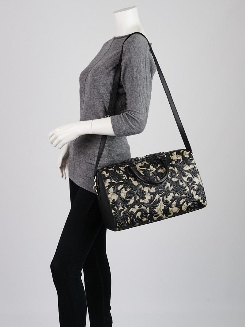 Gucci Black GG Coated Canvas Supreme and Leather Arabesque Top