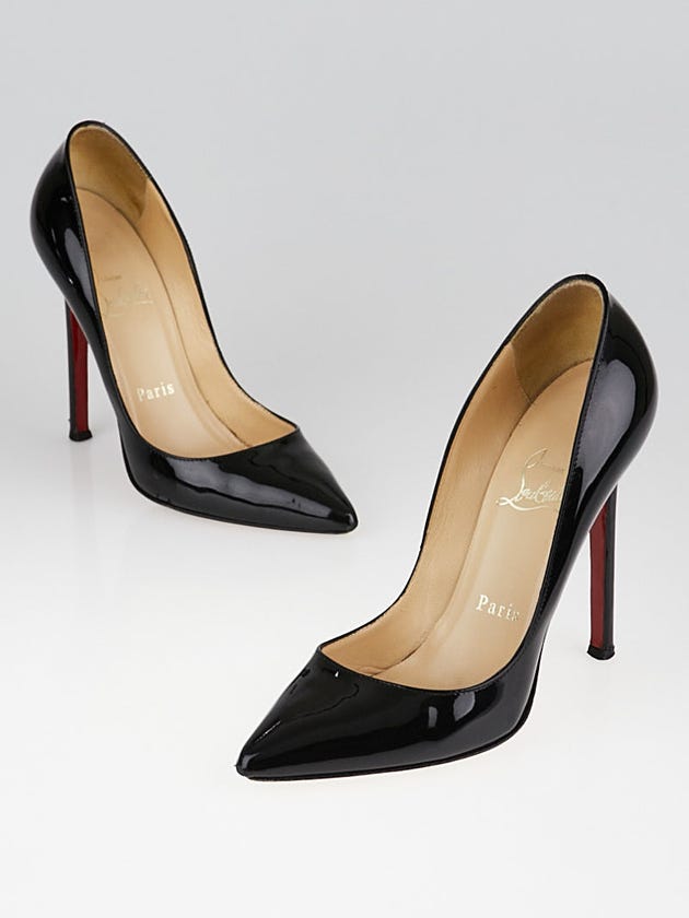Christian Louboutin Black Patent Leather Pigalle 120 Pumps Size 3.5/34