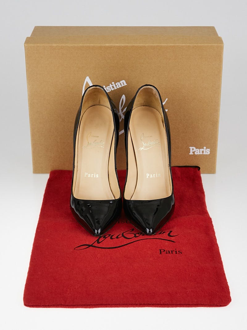 Christian Louboutin Black Patent Leather Pigalle 120 Pumps Size