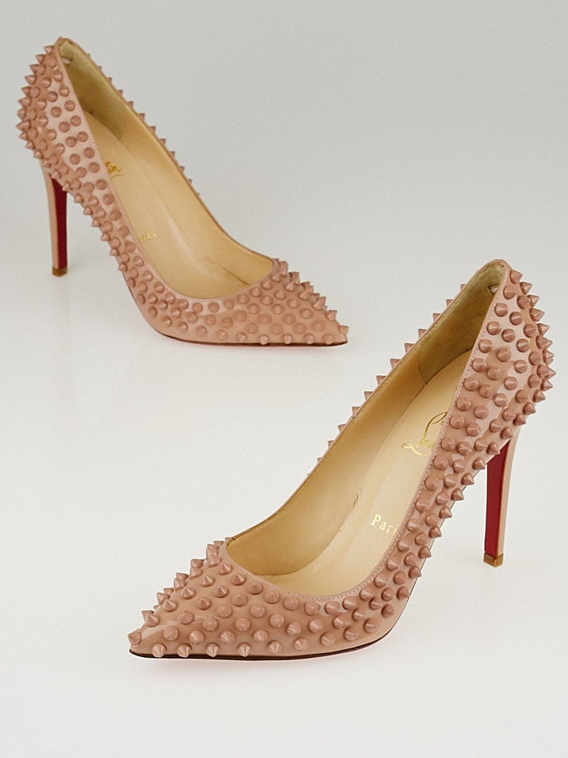Christian Louboutin Beige Patent Leather New Simple 120 Pumps Size 7/37.5 -  Yoogi's Closet