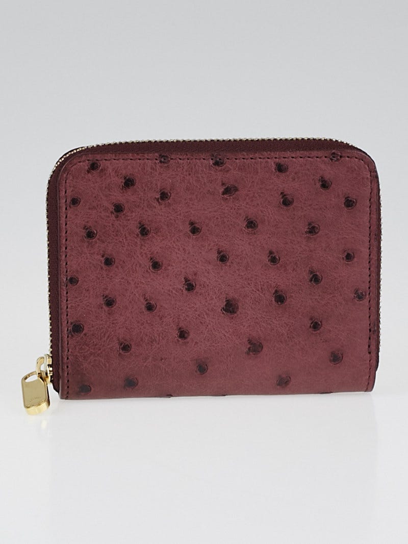 Louis Vuitton Zippy Wallet Ostrich Leather Burgundy - Sale