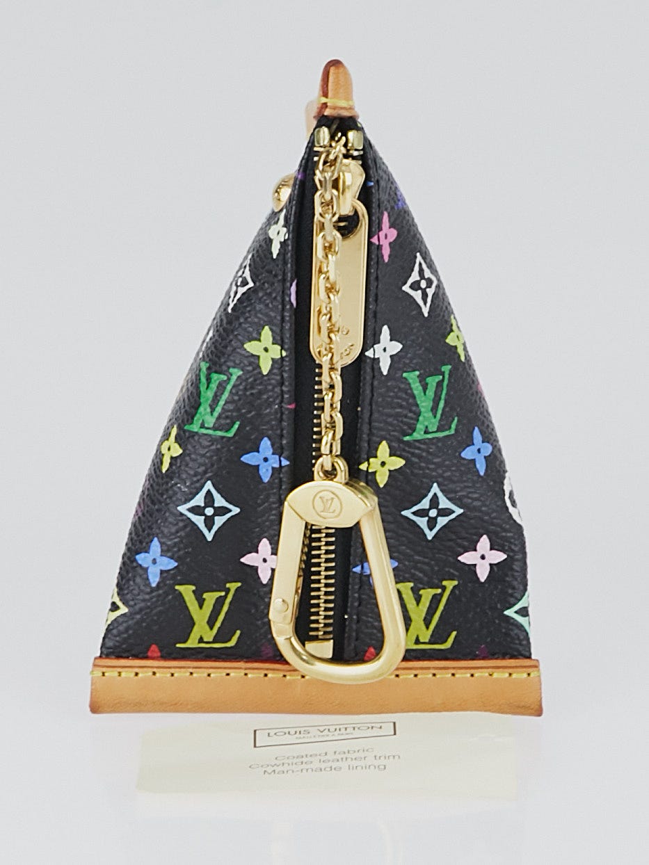 Louis Vuitton Black Monogram Multicolor Key and Change Pouch
