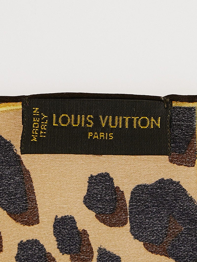 Louis Vuitton Monogram Print 100% Silk Square Scarf in Cappuccino