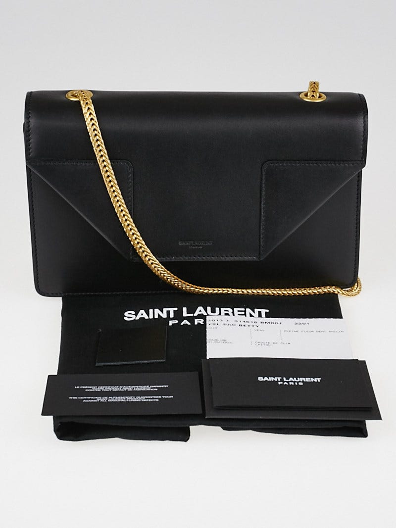 Authentic YSL Saint Laurent Sac Betty Black Leather Crossbody