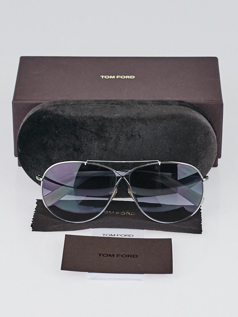 Tom Ford Silvertone Metal Frame Gradient Tint Eva Sunglasses  display picture 3