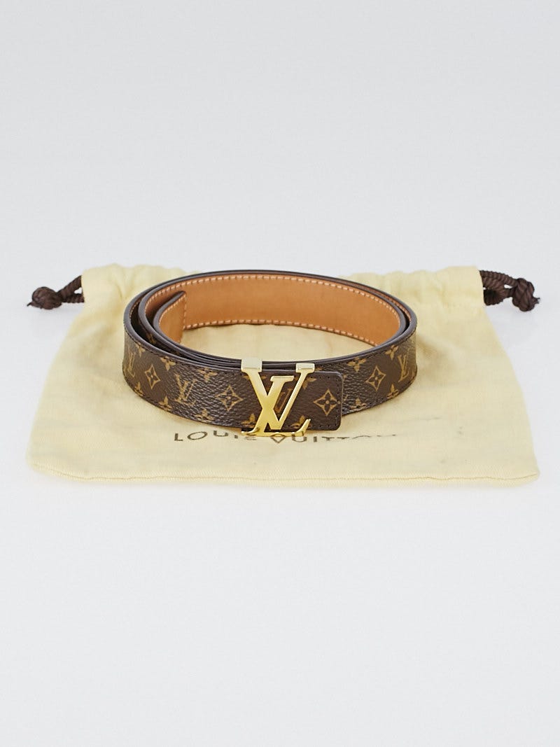 Louis Vuitton 25mm Mini Monogram Canvas LV Initials Belt Size 80