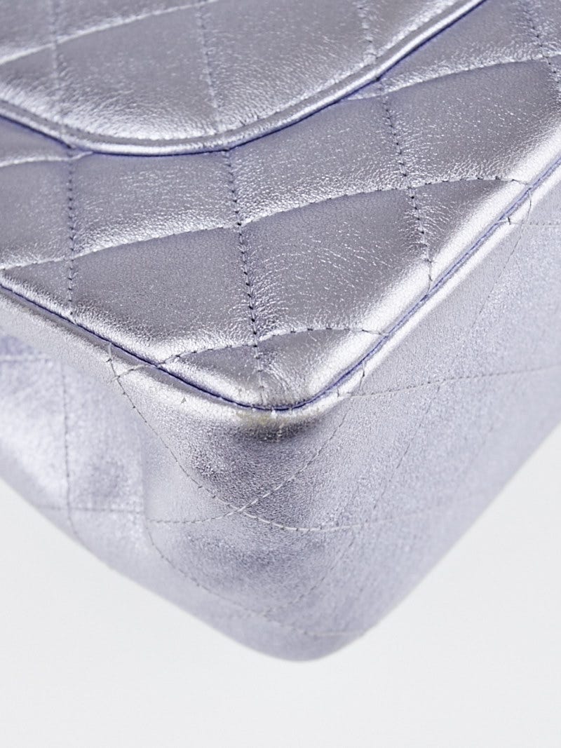 Chanel Light Purple Metallic Quilted Lambskin Leather Classic Jumbo Double  Flap Bag - Yoogi's Closet