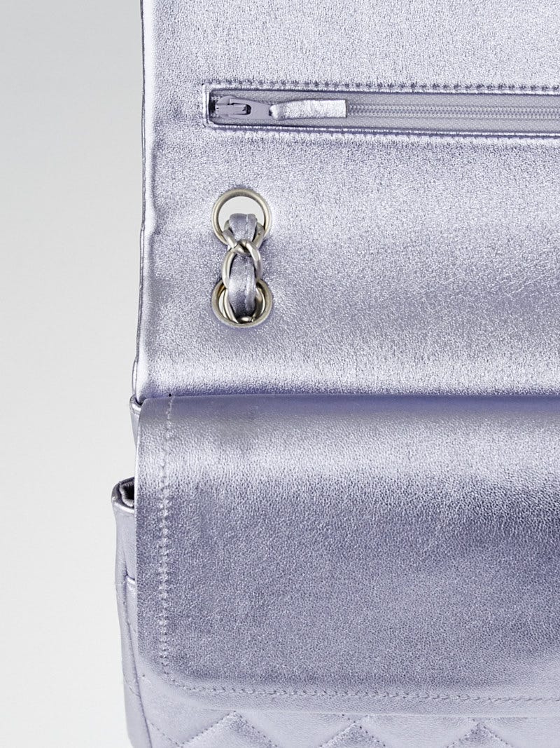 Chanel Light Purple Metallic Quilted Lambskin Leather Classic