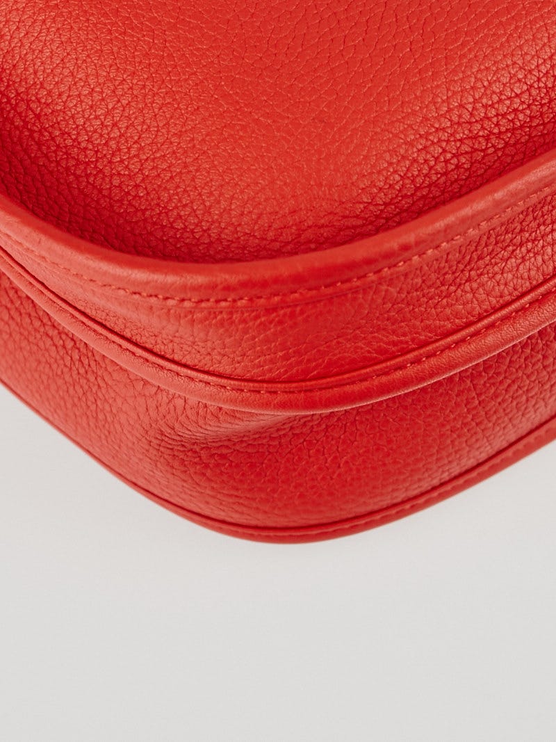 Hermes Rouge Tomate Clemence Leather Evelyne III GM Bag - Yoogi's