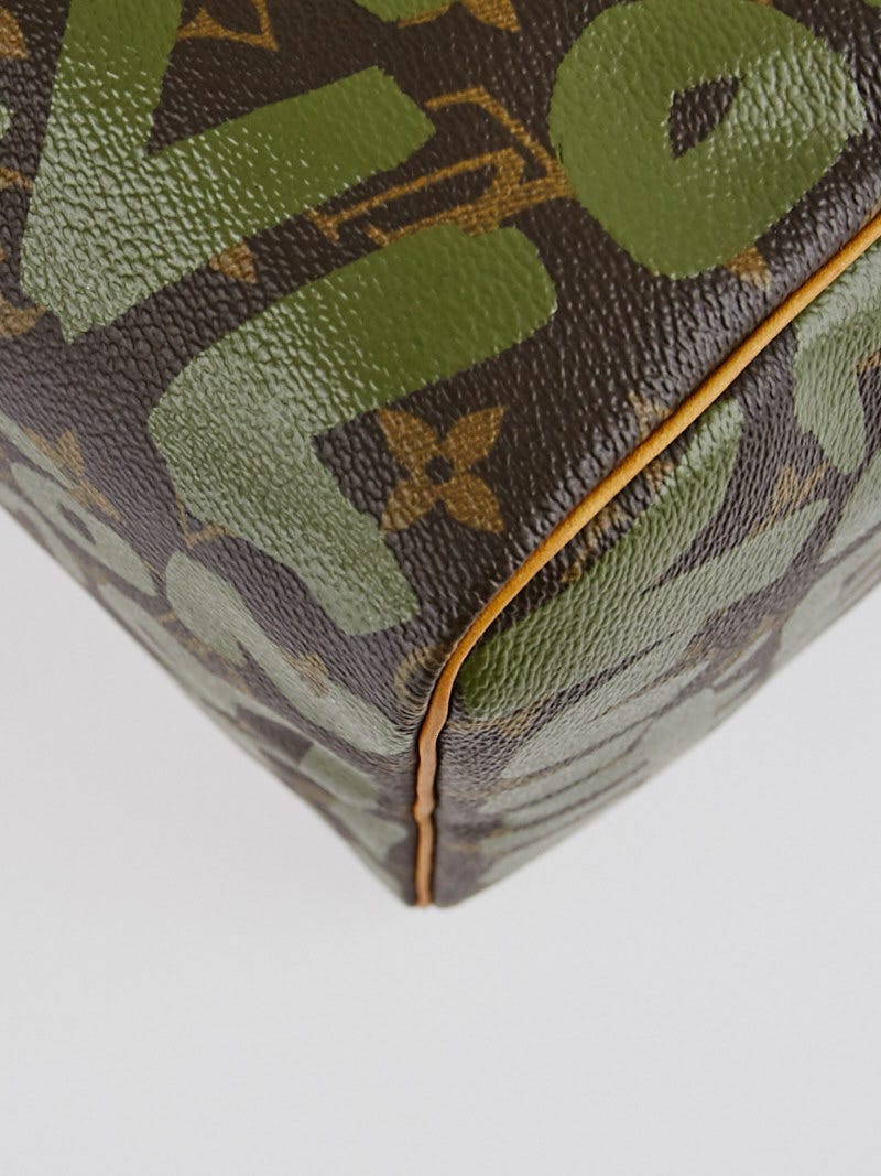 Louis Vuitton Limited Edition Khaki Graffiti Sprouse Speedy 30 Bag -  Yoogi's Closet